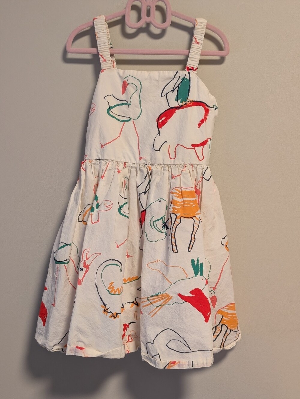 COS Girls White Sleeveless Animal Print Dress